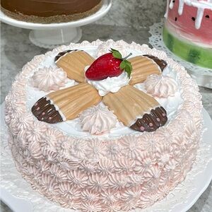 Faux Pink Madeleine Cookie Display Cake Kitchen Decor